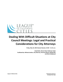 Dealing With Difficult Situations at City Council Meetings