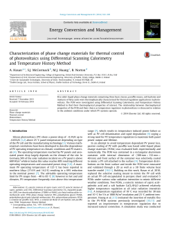 Characterization of phase change materials for thermal control of