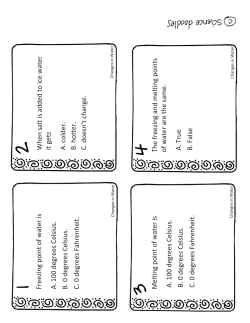 Freezing point of water is A. 100 degrees Celsius. B. 0 degrees