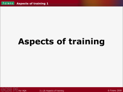 Aspects of training