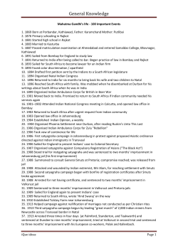 NOTES GK 73 Mahatma Gandhi Timeline
