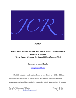 Read the review - Journal of Childhood and Religion