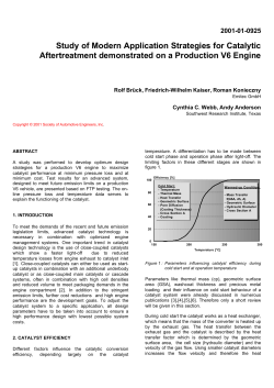 Study of Modern Application Strategies for Catalytic Aftertreatment