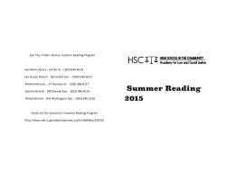 Summer Reading - High School in the Community