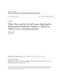 Tribes, Wars, and the Federal Courts