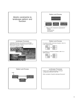 Abiotic constraints to landscape pattern and function