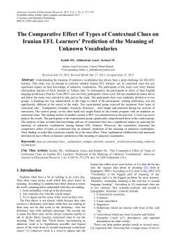 The Comparative Effect of Types of Contextual Clues on Iranian EFL