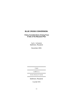 blue cross conversion - The Abell Foundation