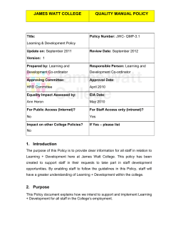 Staff Development – Learning and Development