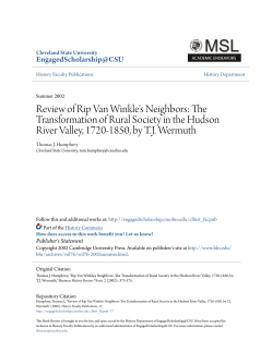 Review of Rip Van Winkle`s Neighbors