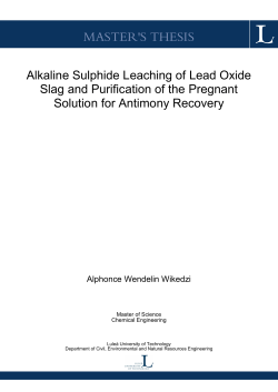 Alkaline Sulphide Leaching of Lead Oxide Slag and Purification of