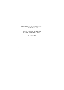 PHILIPPINE INSTITUTE FOR DEVELOPMENT STUDIES Working