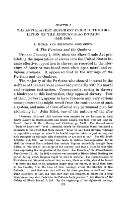 The Anti-Slavery Movement Prior to the Abolition of the African Slave