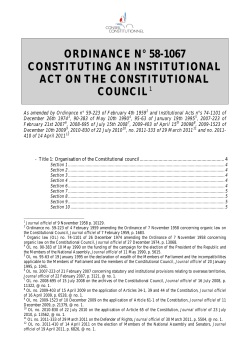 Ordinance No. 58-1067 of 7 November 1958 incorporating an