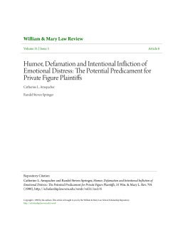 Humor, Defamation and Intentional Infliction of Emotional Distress