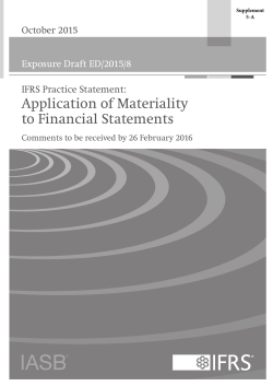 Application of Materiality to Financial Statements