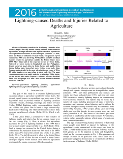 Lightning-caused Deaths and Injuries Related to Agriculture