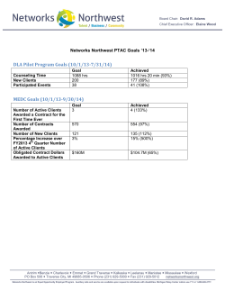 DLA Pilot Program Goals (10/1/13-7/31/14) MEDC Goals (10/1/13