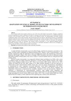 #57 PAPER 76 - ADAPTATION OF LEXICAL MODEL OF SIX