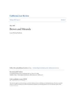 Brown and Miranda - Berkeley Law Scholarship Repository