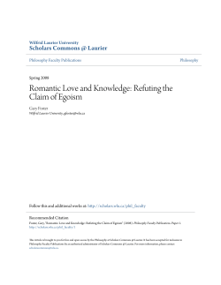 Romantic Love and Knowledge: Refuting the Claim of Egoism
