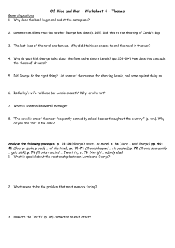 Of Mice and Men &ndash; Worksheet 4 &ndash; Themes