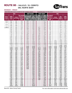 route 80 &ndash; vallejo / el cerrito del norte bart