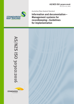 A S/NZS IS O 30302:2016 AS/NZS ISO 30302:2016