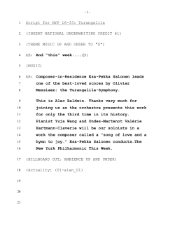 Transcript - New York Philharmonic
