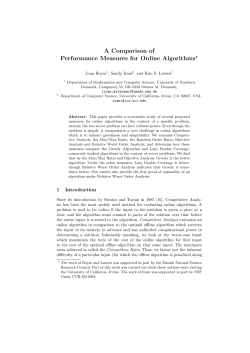 A Comparison of Performance Measures for Online Algorithms