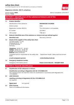 Safety Data Sheet: MAGNESIUM CHLORIDE