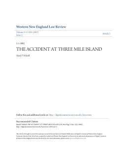 the accident at three mile island - Digital Commons @ Western New