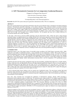 A 1 KW Thermoelectric Generator for Low