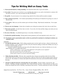Essay Tests - UCF Writing Center