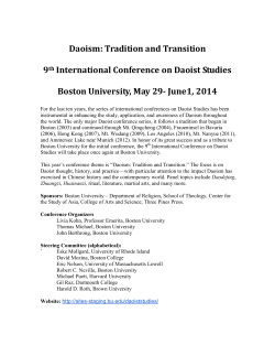 Daoism: Tradition and Transition 9th International Conference on