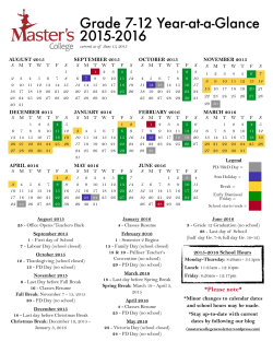 Grade 7-12 Year-at-a-Glance 2015-2016