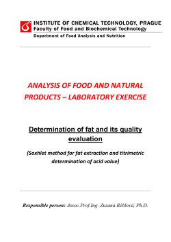 analysis of food and natural products &ndash; laboratory exercise