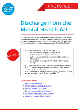 Discharge from the Mental Health Act