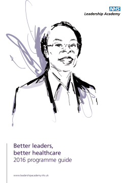 NHS Leadership Academy Programme Guide 2016