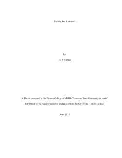 Melting Pot Rapunzel by Jay Voorhies A Thesis presented to the