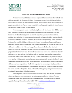 Parents Play Role in Children`s School Success