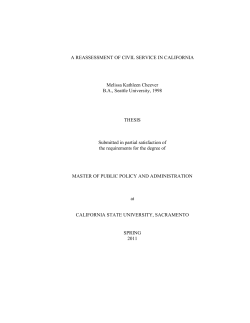 A Reassessment Of Civil Service In California