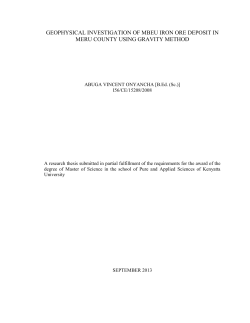 geophysical investigation of mbeu iron ore deposit in meru county
