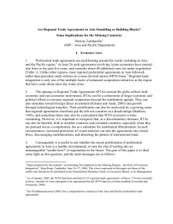 Are Regional Trade Agreements in Asia Stumbling or Building Blocks?
