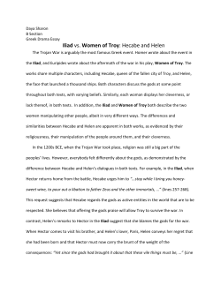Iliad vs. Women of Troy: Hecabe and Helen
