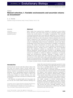 Natural selection. I. Variable environments and uncertain returns on