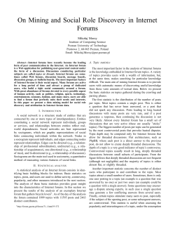On Mining and Social Role Discovery in Internet Forums