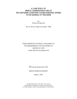 A Case Study of Merce Cunningham`s use of the LifeForms