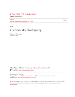 Cranberries for Thanksgiving - Iowa State University Digital Repository