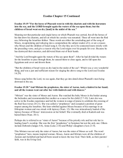 Exodus Chapter 15 Continued